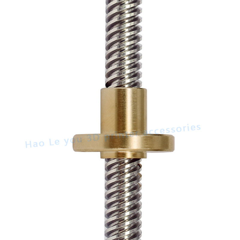 T-Type Wire Rod T8 Screw Rod Stepper Motor Screw Rod 3D Printer Screw Rod Trapezoidal Screw Rod Length with Nut