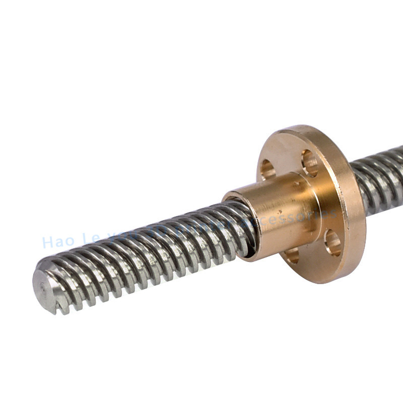 T-Type Wire Rod T8 Screw Rod Stepper Motor Screw Rod 3D Printer Screw Rod Trapezoidal Screw Rod Length with Nut