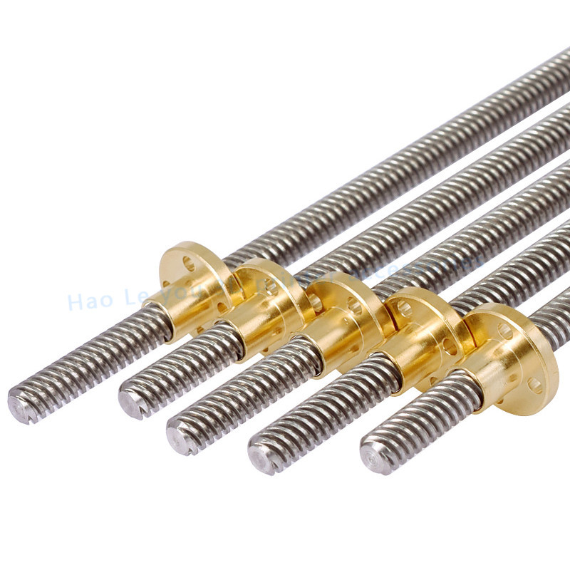 T-Type Wire Rod T8 Screw Rod Stepper Motor Screw Rod 3D Printer Screw Rod Trapezoidal Screw Rod Length with Nut
