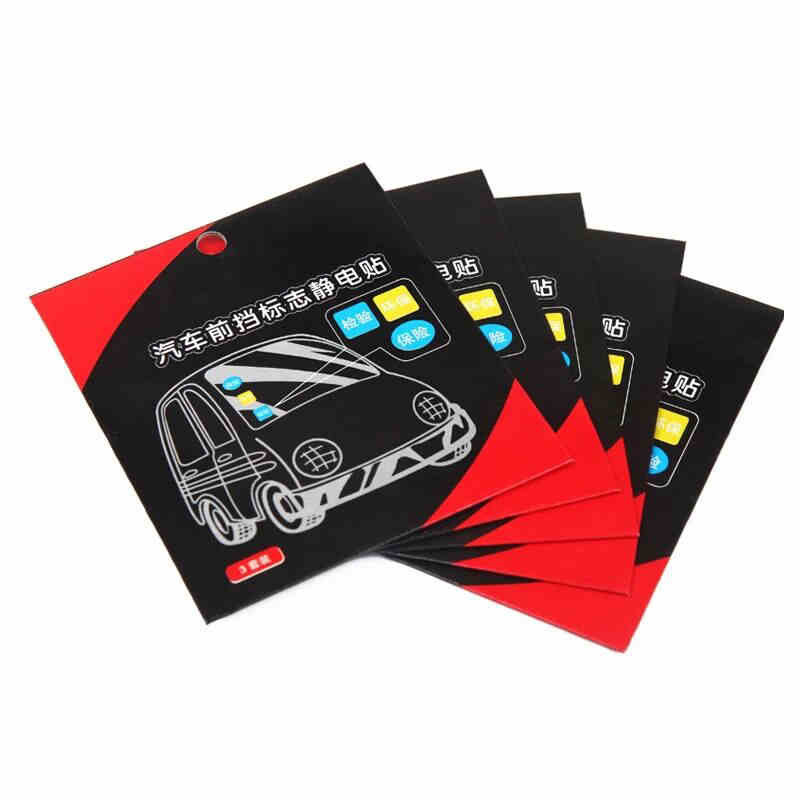 Car Annual Inspection Electrostatic Film Motor Front Windshield Stickers Environmental Protection Annual Inspection Labeling 3 Pieces