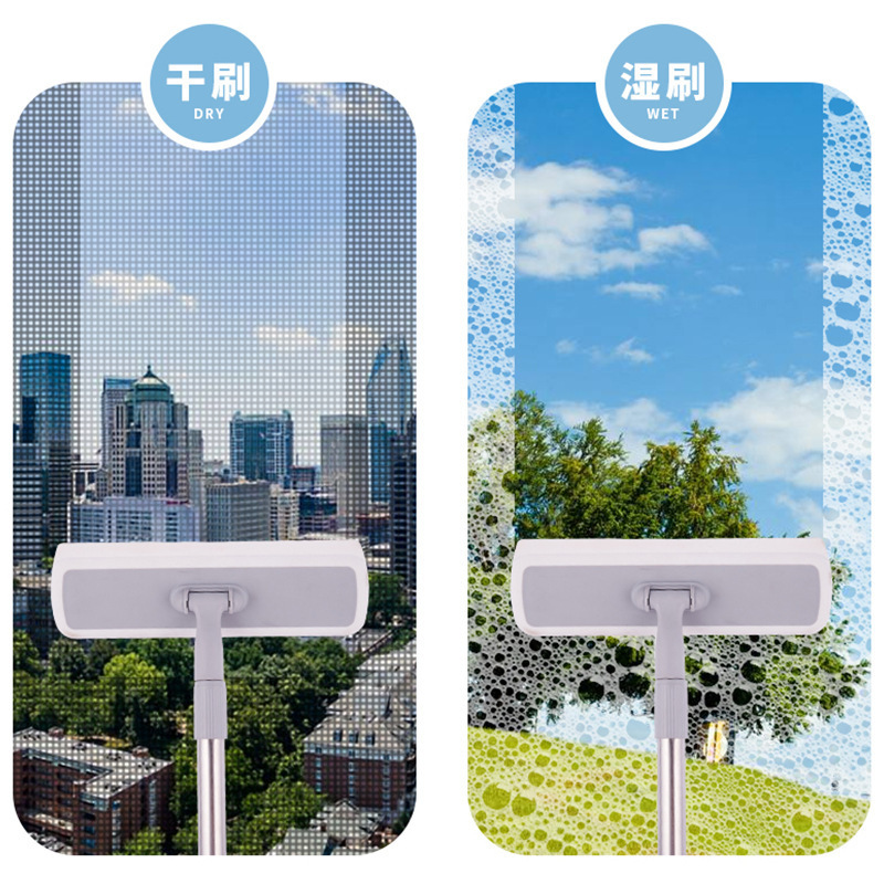Three-in-One Window Cleaning Cleaning Appliance Retractable Multifunctional Car Window Shade Cleaning Brush Glass Wiper Car Window Shade Brush