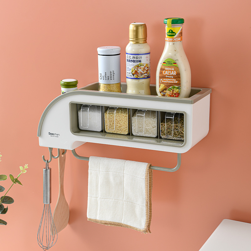 Factory Direct Sales Creative Function Motor Car Condiment Dispenser Kitchen Storage Rack Seasoning Jars and Bottles Storage Rack Compartment Condiment Dispenser