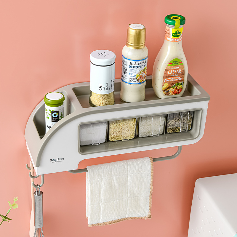 Factory Direct Sales Creative Function Motor Car Condiment Dispenser Kitchen Storage Rack Seasoning Jars and Bottles Storage Rack Compartment Condiment Dispenser