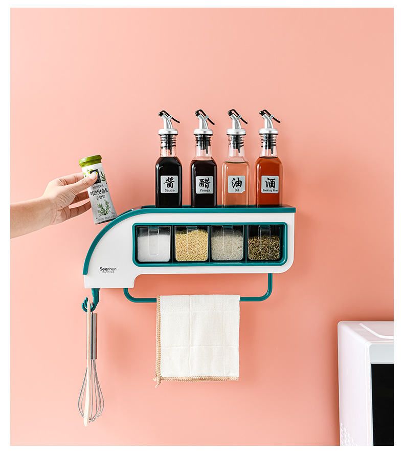 Factory Direct Sales Creative Function Motor Car Condiment Dispenser Kitchen Storage Rack Seasoning Jars and Bottles Storage Rack Compartment Condiment Dispenser