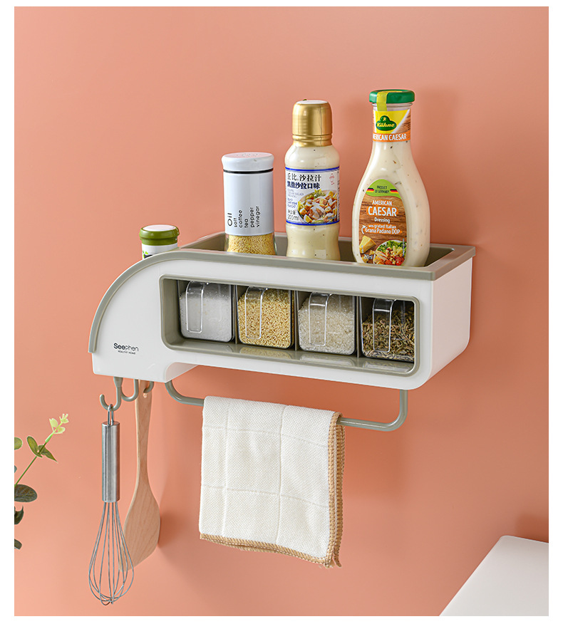Factory Direct Sales Creative Function Motor Car Condiment Dispenser Kitchen Storage Rack Seasoning Jars and Bottles Storage Rack Compartment Condiment Dispenser
