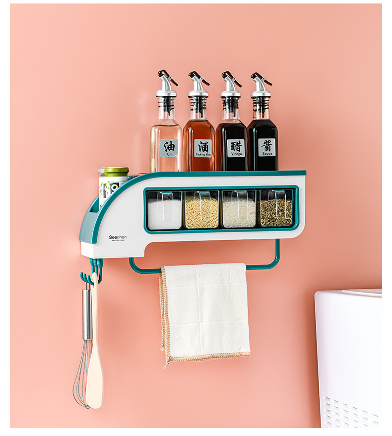 Factory Direct Sales Creative Function Motor Car Condiment Dispenser Kitchen Storage Rack Seasoning Jars and Bottles Storage Rack Compartment Condiment Dispenser