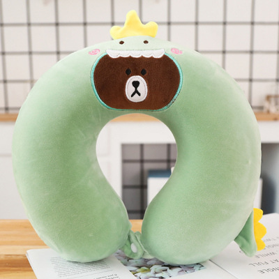 Cartoon Memory Foam U-Shaped Pillow Cute Neck Pillow Cervical Support Car Travel Portable Summer Season