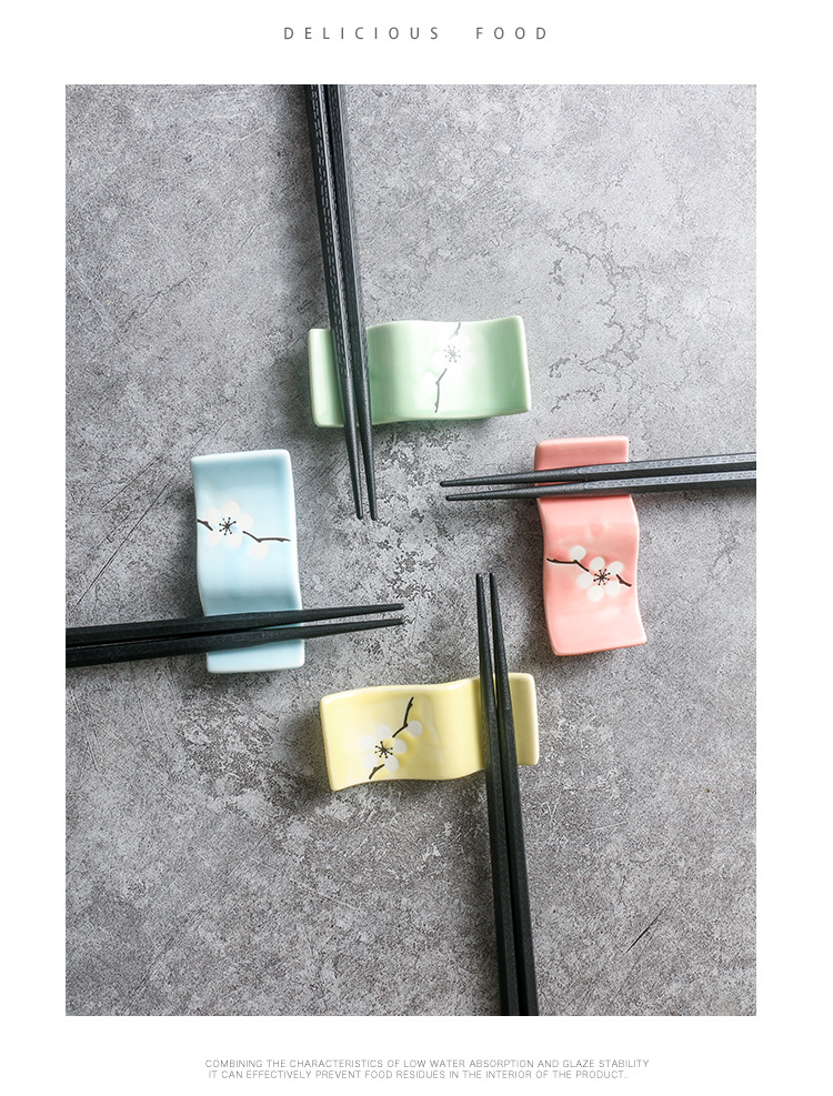 Ceramic Chopstick Rack Bone China Hand Color Glazed Porcelain Chopsticks Shelf Creative Soup Spoon Support Spoon Holder