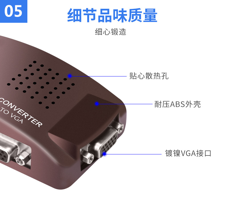 Oten AV to VGA converter box S terminal video TV to computer monitor TV converter box Oten AV to VGA converter box S terminal video TV to computer monitor TV converter box