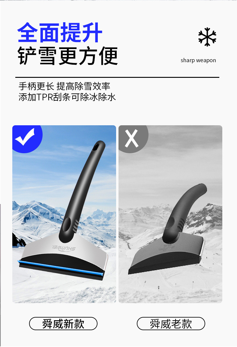 Shunwei Multi-Functional Stainless Steel Ice Snow Shovel Non-Slip Snow Shovel Ice Shovel Wiper Car Products SW-3107 Shunwei Multi-Functional Stainless Steel Ice Snow Shovel Non-Slip Snow Shovel Ice Shovel Wiper Car Products SW-3107