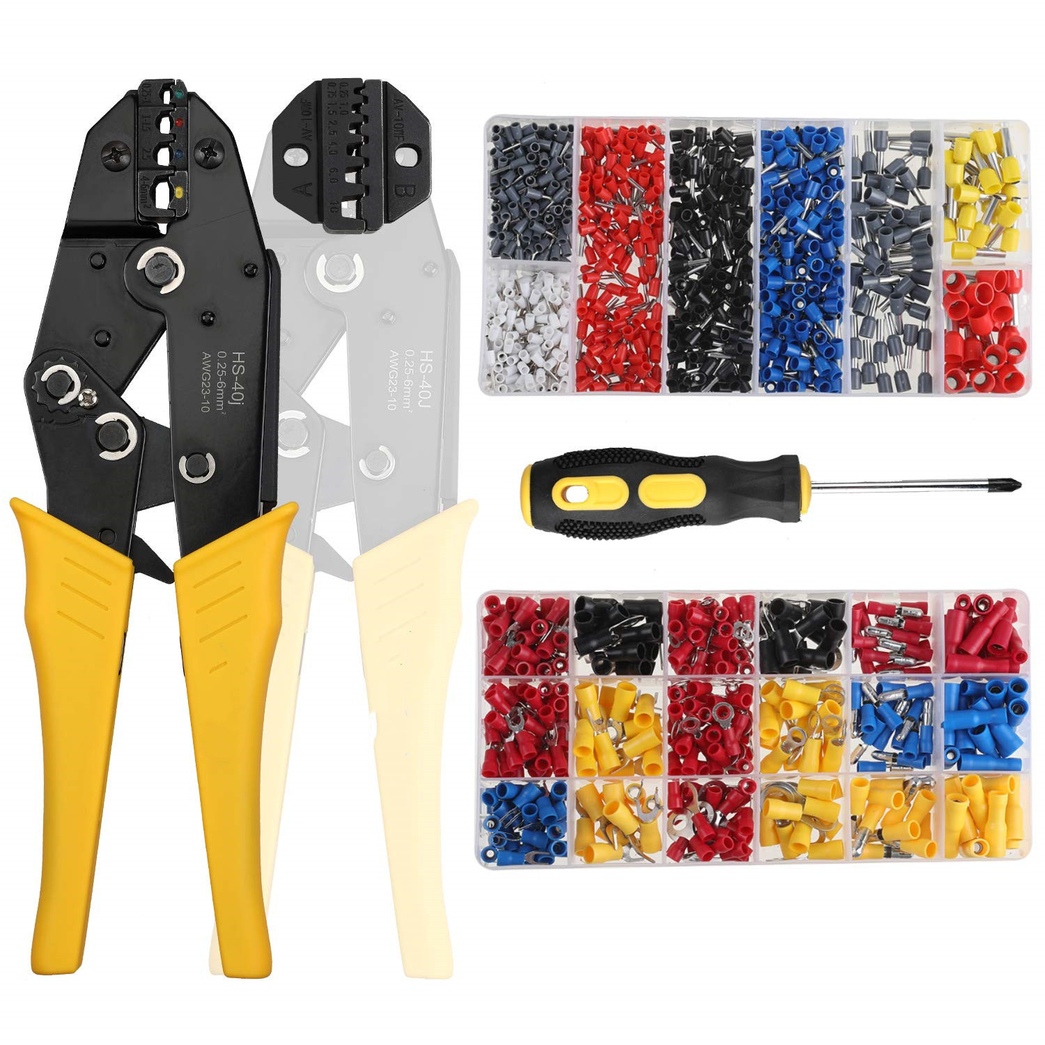 Exclusive for Cross-Border Hardware Tools Ratchet Type Wire Crimper Cold Compression Terminal Wire Crimper Insulation Pre-Insulation Press Plier