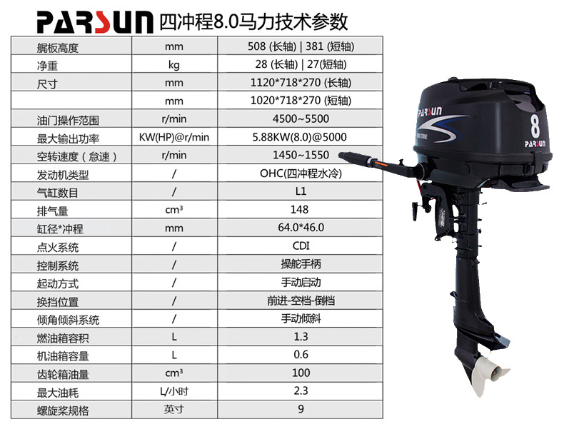 Parsun Baisheng Outboard Motor Two Or Four Stroke Flashlight Start Outboard Engine General Agent Manufacturer Motor Parsun Baisheng Outboard Motor Two Or Four Stroke Flashlight Start Outboard Engine General Agent Manufacturer Motor