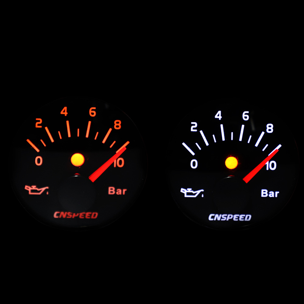 12/24V Car Modification Instrument Oil Pressure Gauge 2-Inch 52mm Universal Oil Pressure Gauge 0 ~ 10bar 12/24V Car Modification Instrument Oil Pressure Gauge 2-Inch 52mm Universal Oil Pressure Gauge 0 ~ 10bar