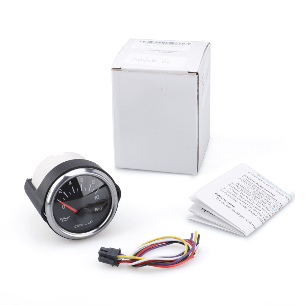 12/24V Car Modification Instrument Oil Pressure Gauge 2-Inch 52mm Universal Oil Pressure Gauge 0 ~ 10bar 12/24V Car Modification Instrument Oil Pressure Gauge 2-Inch 52mm Universal Oil Pressure Gauge 0 ~ 10bar