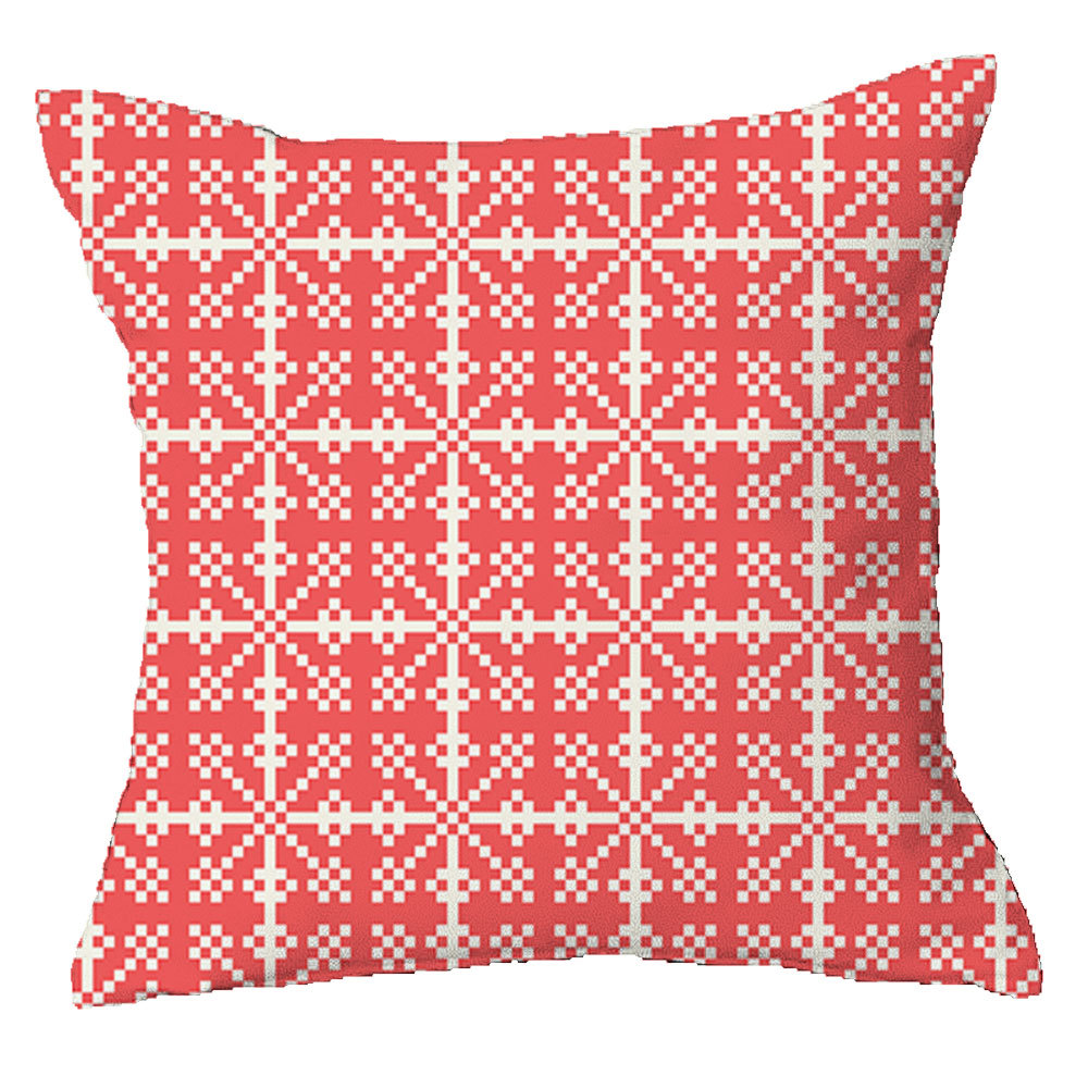 3D Digital Printing Christmas Snowflake Series Pillow Support Cross-Border E-Commerce Custom Brushed Fabric Pillowcase