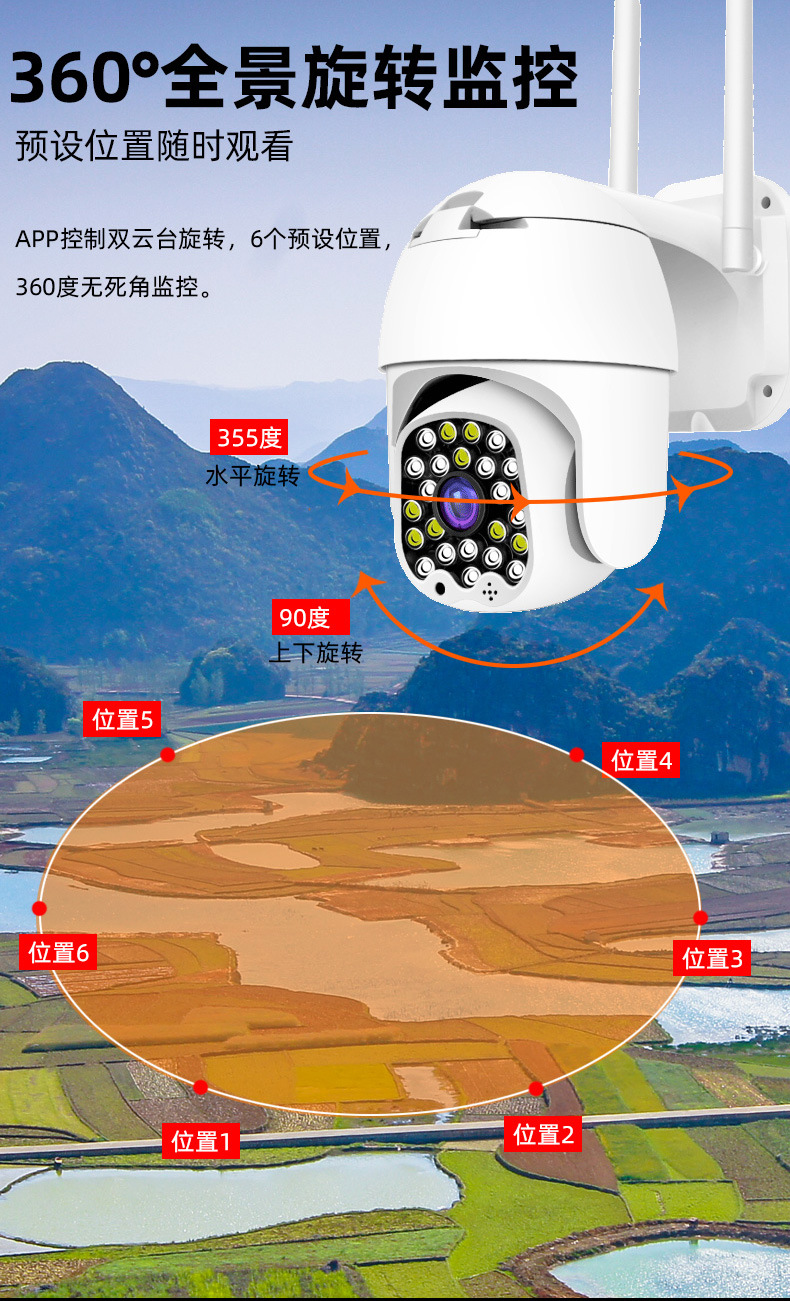 Ycc365 360 Degrees Wireless Outdoor Waterproof Ball Machine Camera Security Network WiFi HD Monitor Home Ycc365 360 Degrees Wireless Outdoor Waterproof Ball Machine Camera Security Network WiFi HD Monitor Home