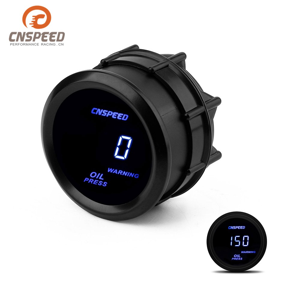 12V Car Modified Oil Pressure Gauge 2-Inch (52mm) Universal Blue Light Digital Display Oil Pressure Gauge 0 ~ 150psi