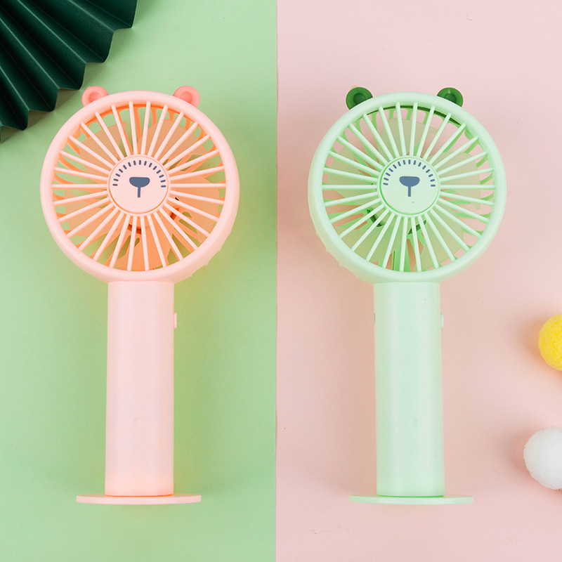Cartoon Bubble Machine Fan Beach Outdoor Mini Electric Bubble Blowing Toy Handheld Desktop USB Electric Fan
