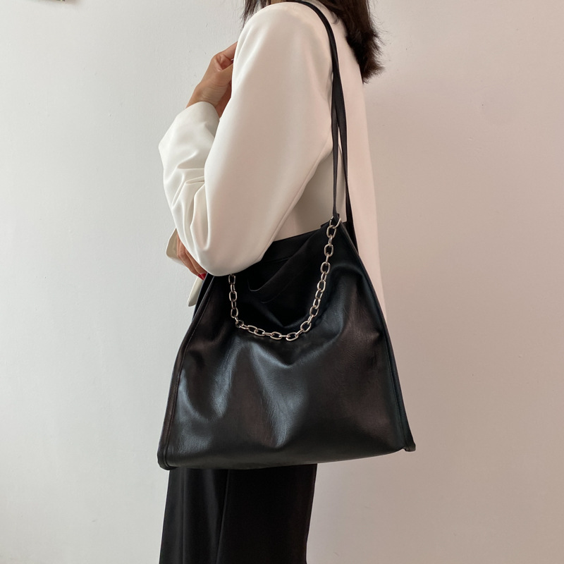 Simple Large Capacity Large Bags Women&#039;s 2021 New Fashion Shoulder Bag Internet Celebrity Leisure Commute Canvas Support