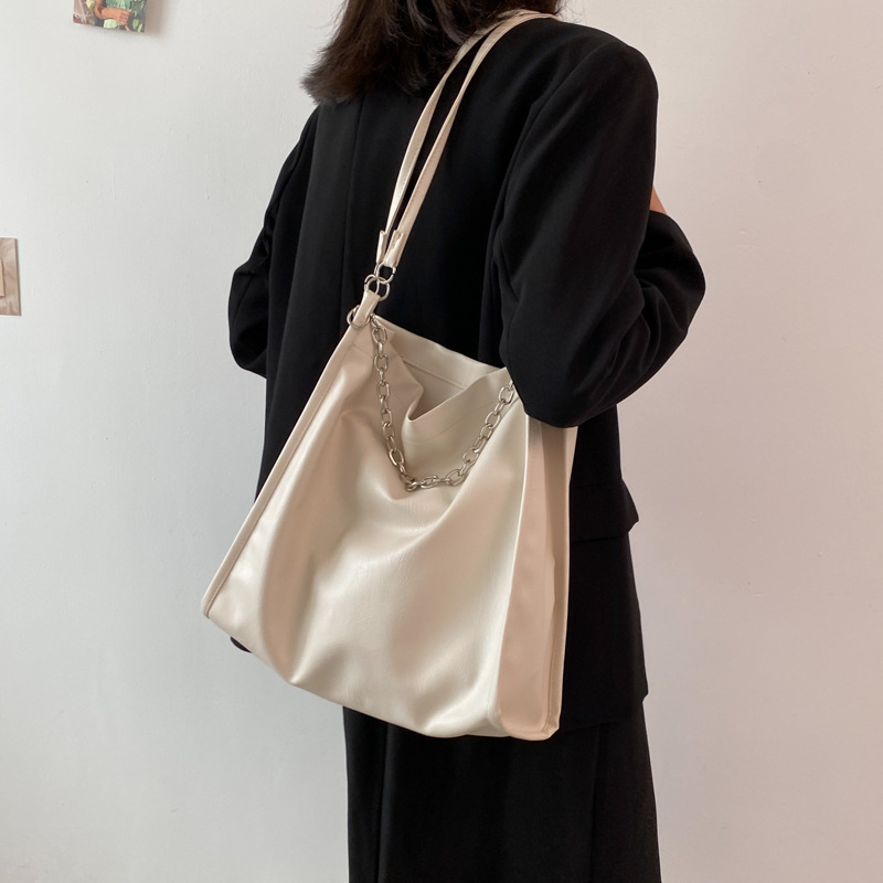 Simple Large Capacity Large Bags Women&#039;s 2021 New Fashion Shoulder Bag Internet Celebrity Leisure Commute Canvas Support