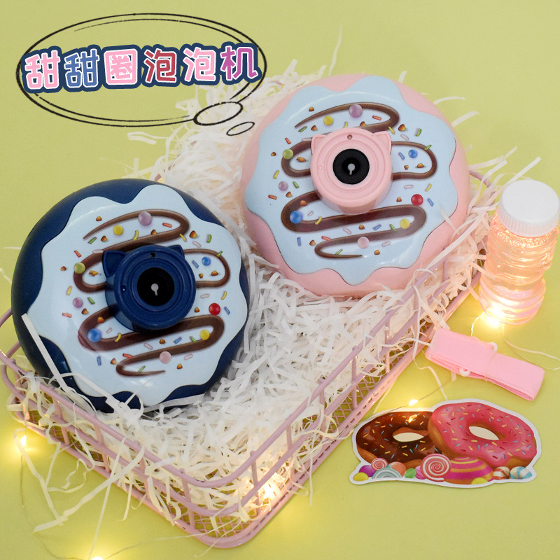 Internet Celebrity Children&#039;s Outdoor Toys Automatic Bubble Machine Electric Camera Toys with Sound and Light Music Cartoon Girlish