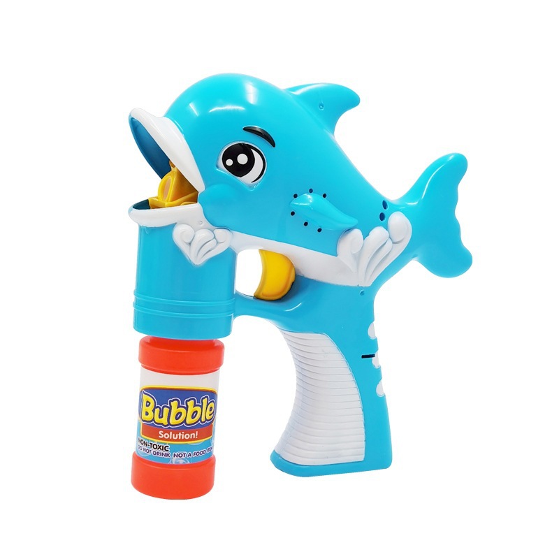 Colorful Dolphin Bubble Gun Outdoor Leisure Music Cartoon Luminous Automatic Bubble Machine Bubble Water Bubble Wand