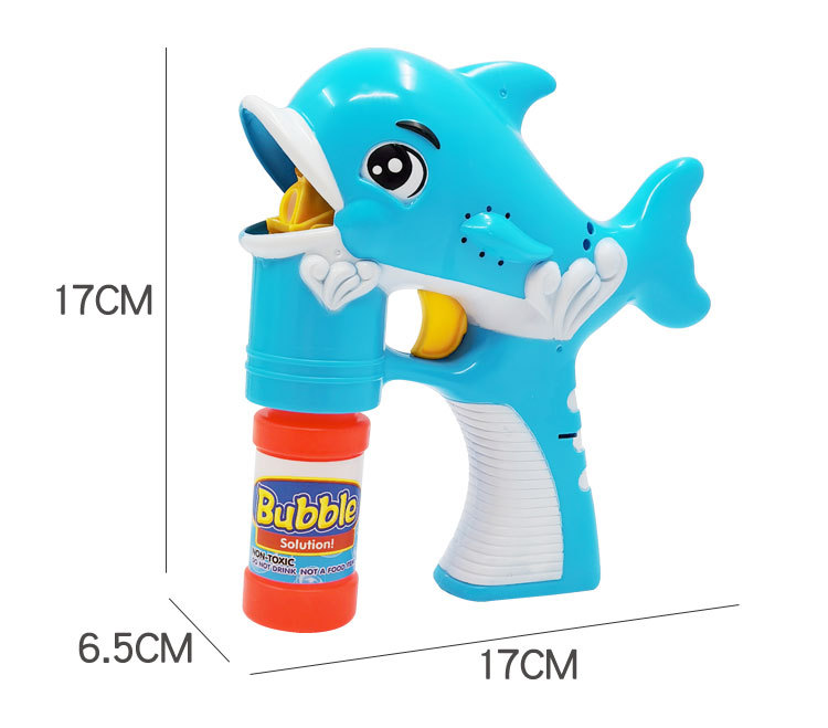 Colorful Dolphin Bubble Gun Outdoor Leisure Music Cartoon Luminous Automatic Bubble Machine Bubble Water Bubble Wand