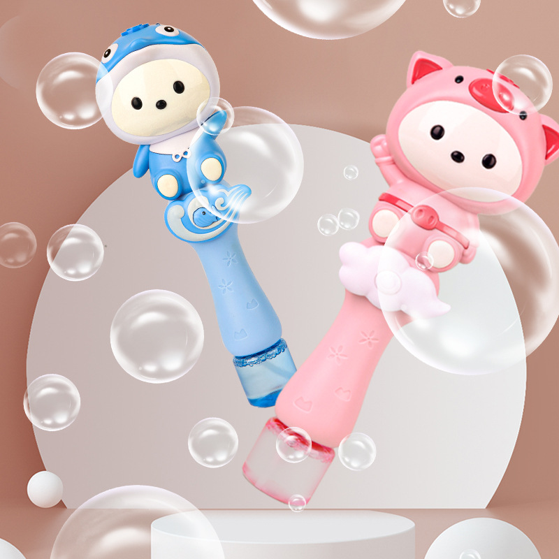 Teng Bubble Wand Colorful Charging Bubble Machine Boy 3 Outdoor 6 Girl 12 Years Old Girl Heart Ins InternetFamous Toys