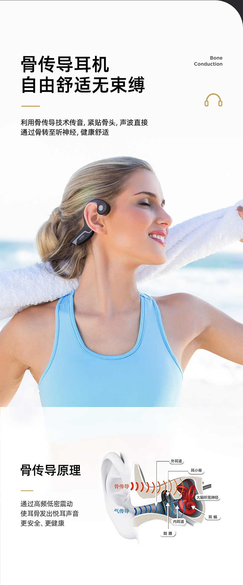 The machine ledon jb-g1 sports bluetooth headset 5.0 bone conduction bluetooth headset hanging ear type two ears 
