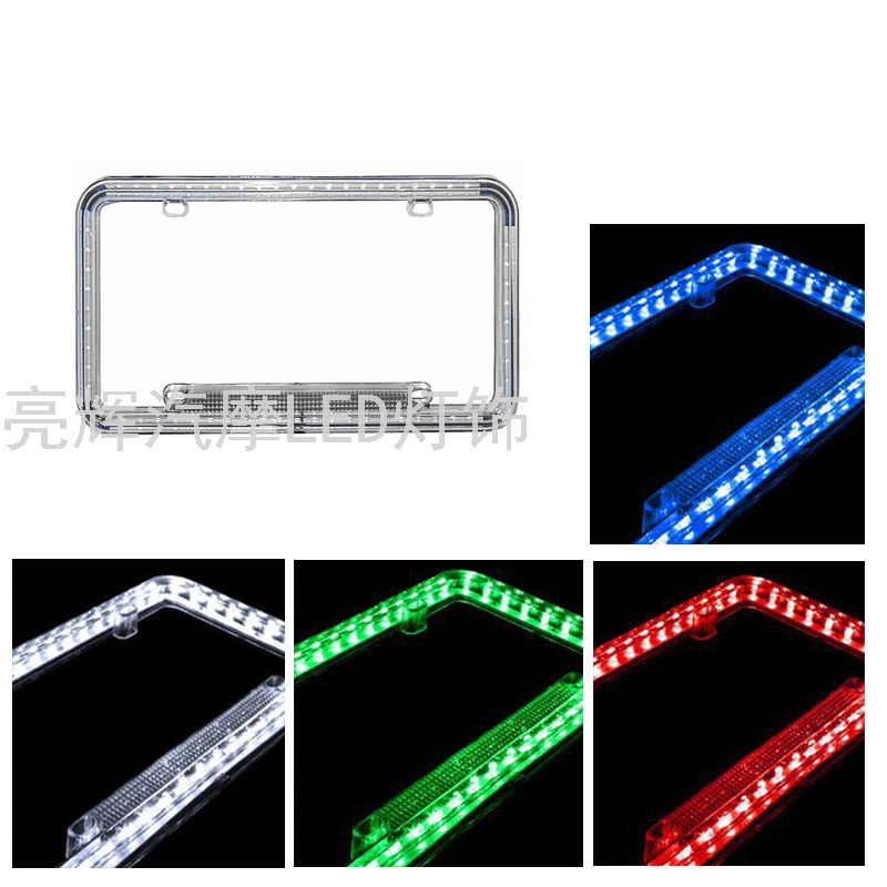 New LED Neon License Frame Light Invisible License Plate Frame Anti-Collision Warning Sign Frame US License Frame New LED Neon License Frame Light Invisible License Plate Frame Anti-Collision Warning Sign Frame US License Frame