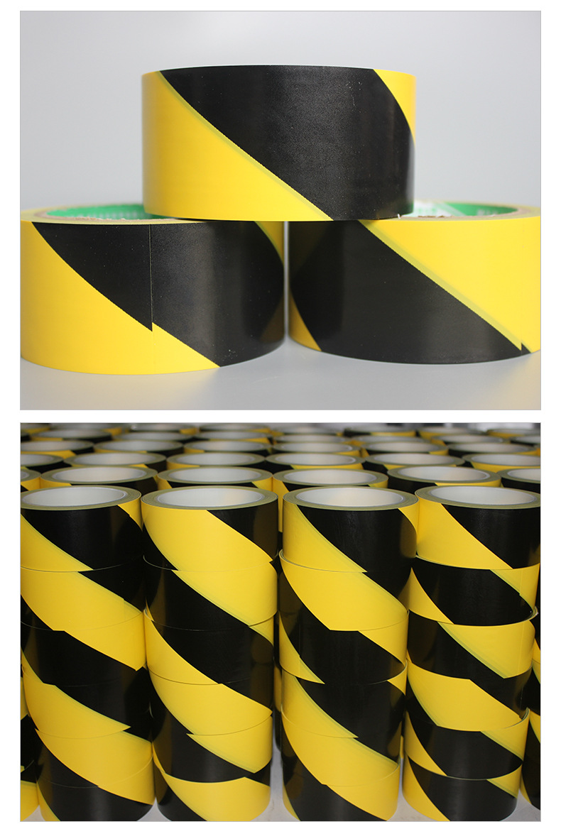 Yellow and Black Warning Tape Warning Tape PVC Warning Sign Tape Factory Workshop Sticker Floor Line Tape