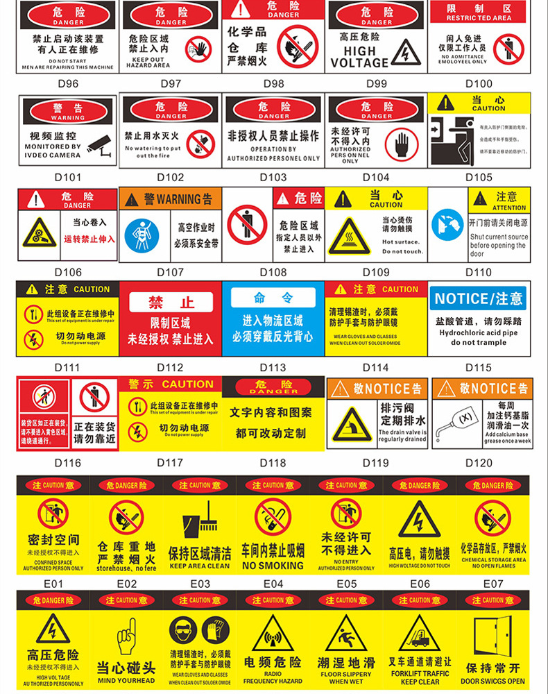 Reflective Signboard Power Safety Brand Stainless Steel Signboard High Pressure Danger Warning Sign Customizable