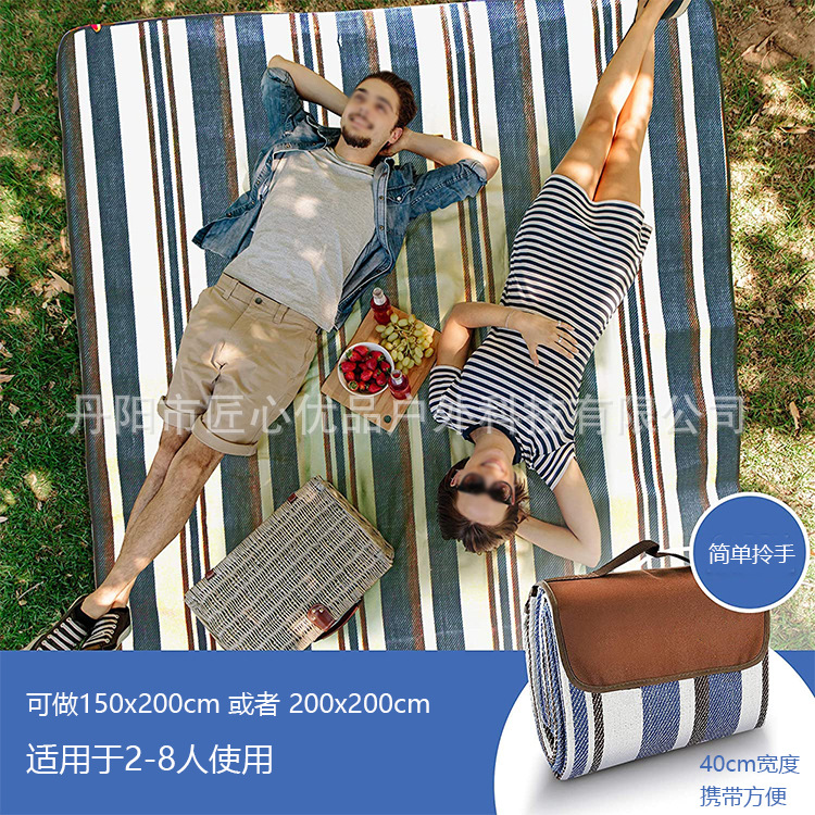 Spot Thickened Leather Strap Picnic Mat Outdoor Beach Moisture Proof Pad Tent Camping Mat Ins Style Picnic Blanket