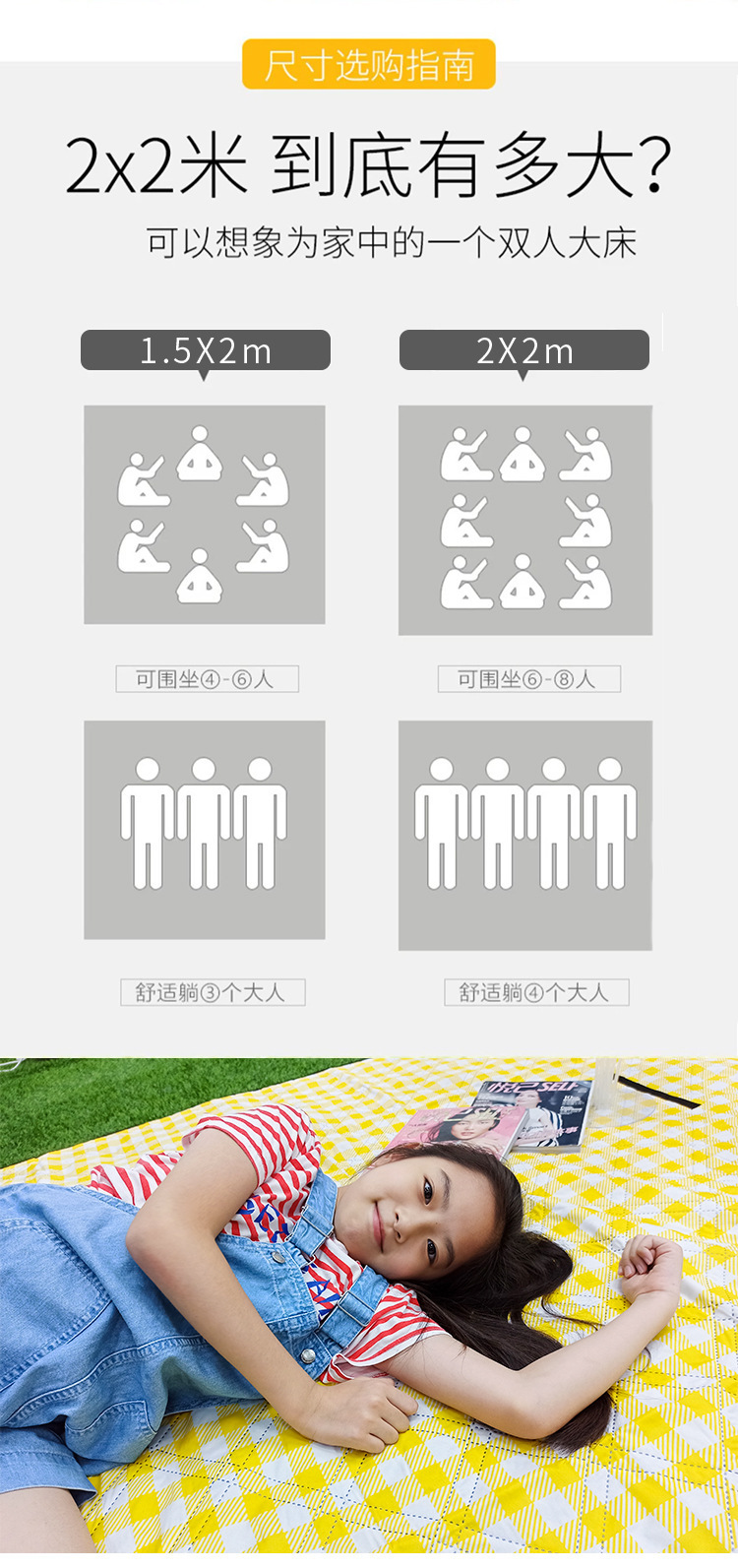 Oxford Cloth Bottom Ins Style Outdoor Picnic Mat Moisture Proof Pad Picnic Blanket Picnic Tent Campsite Mat
