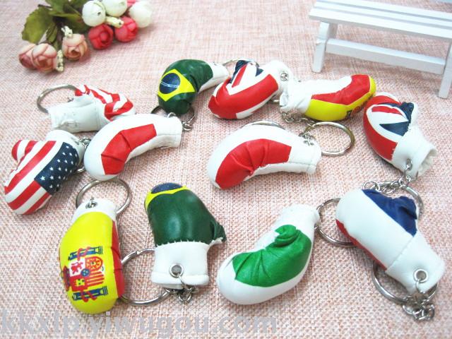 Imitation boxing gloves key ring pendant wholesale sports goods boxing gloves key ring boxing glove box factory