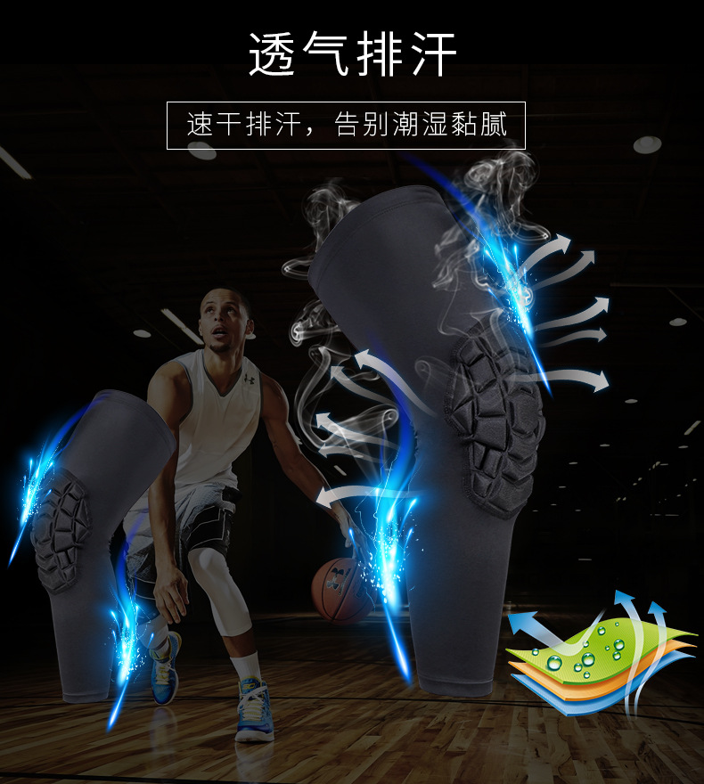Hot-Pressed Basketball Kneecap Honeycomb Anti-Collision Protective Gear Equipment Breathable Wicking Extended Leggings Sports Kneecaps Wholesale Hot-Pressed Basketball Kneecap Honeycomb Anti-Collision Protective Gear Equipment Breathable Wicking Extended Leggings Sports Kneecaps Wholesale