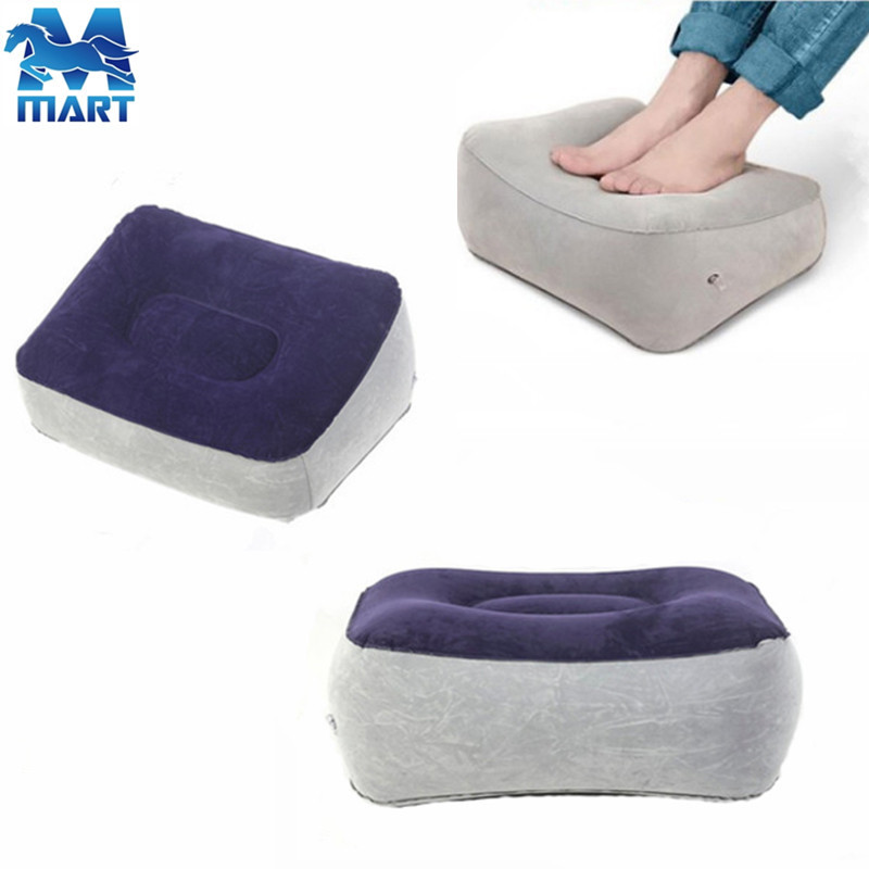 Inflatable Pillow PVC Flocking Inflatable Foot Mat Travel &amp; Outdoor Massage Foot Bench Car Airplane Foot Pedal