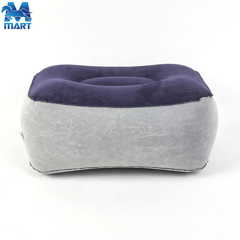 Inflatable Pillow PVC Flocking Inflatable Foot Mat Travel &amp; Outdoor Massage Foot Bench Car Airplane Foot Pedal