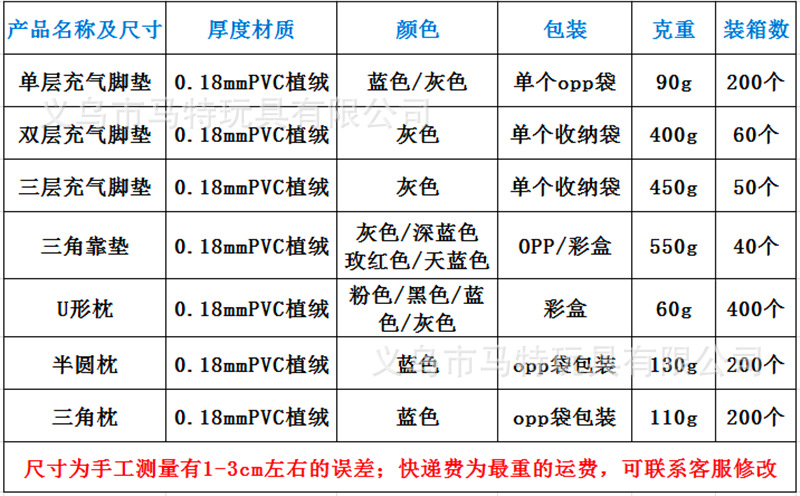 Inflatable Pillow PVC Flocking Inflatable Foot Mat Travel & Outdoor Massage Foot Bench Car Airplane Foot Pedal