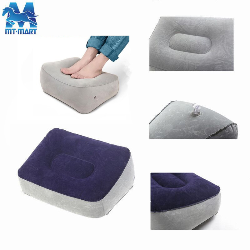 Inflatable Pillow PVC Flocking Inflatable Foot Mat Travel &amp; Outdoor Massage Foot Bench Car Airplane Foot Pedal