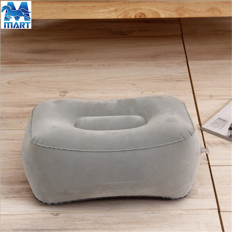 Inflatable Pillow PVC Flocking Inflatable Foot Mat Travel & Outdoor Massage Foot Bench Car Airplane Foot Pedal