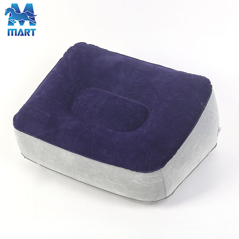 Inflatable Pillow PVC Flocking Inflatable Foot Mat Travel & Outdoor Massage Foot Bench Car Airplane Foot Pedal