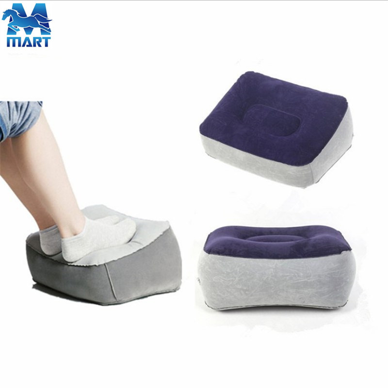 Inflatable Pillow PVC Flocking Inflatable Foot Mat Travel & Outdoor Massage Foot Bench Car Airplane Foot Pedal