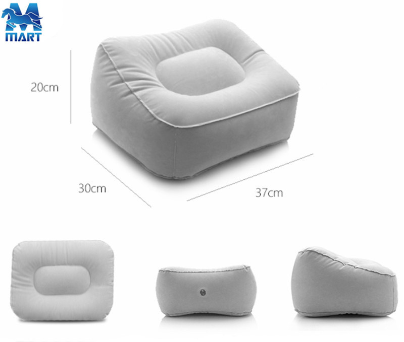 Inflatable Pillow PVC Flocking Inflatable Foot Mat Travel & Outdoor Massage Foot Bench Car Airplane Foot Pedal