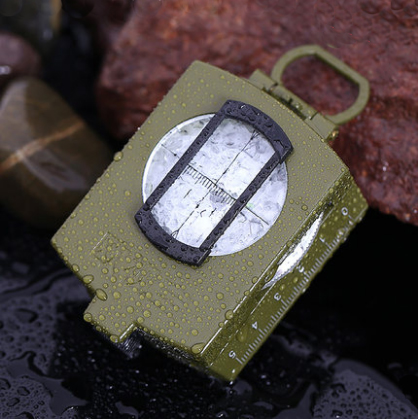 Green camouflage multifunctional compass with rope authentic metal high-grade compass manufacturers wholesale