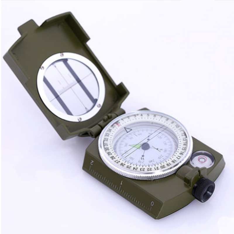 Green camouflage multifunctional compass with rope authentic metal high-grade compass manufacturers wholesale