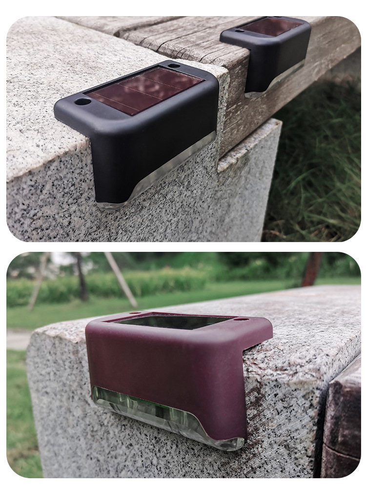 Solar 2led Charging Stair Light Railing Light Step Light Fence Light Wall Lamp Polycrystalline Silicon with Switch Garden Lamp