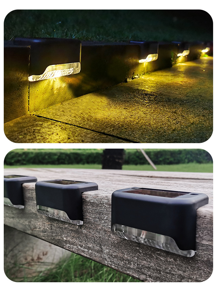 Solar 2led Charging Stair Light Railing Light Step Light Fence Light Wall Lamp Polycrystalline Silicon with Switch Garden Lamp