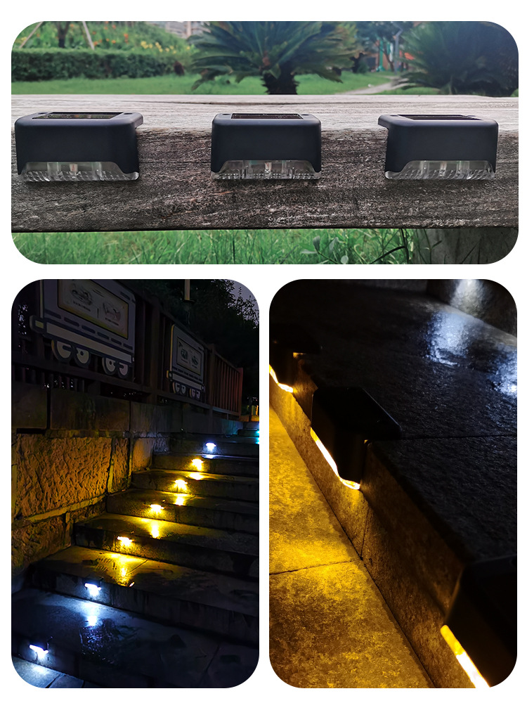 Solar 2led Charging Stair Light Railing Light Step Light Fence Light Wall Lamp Polycrystalline Silicon with Switch Garden Lamp