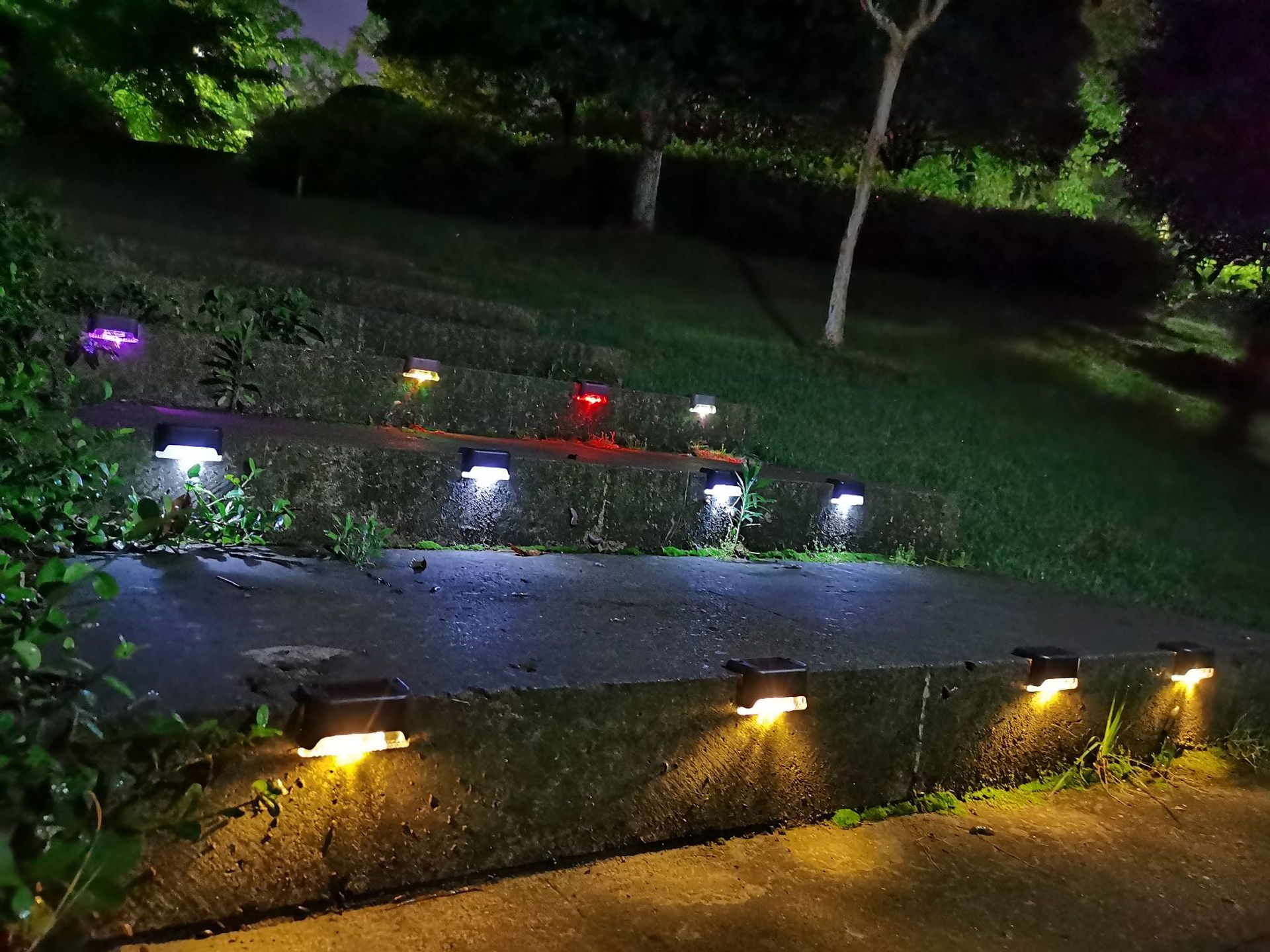 Solar 2led Charging Stair Light Railing Light Step Light Fence Light Wall Lamp Polycrystalline Silicon with Switch Garden Lamp